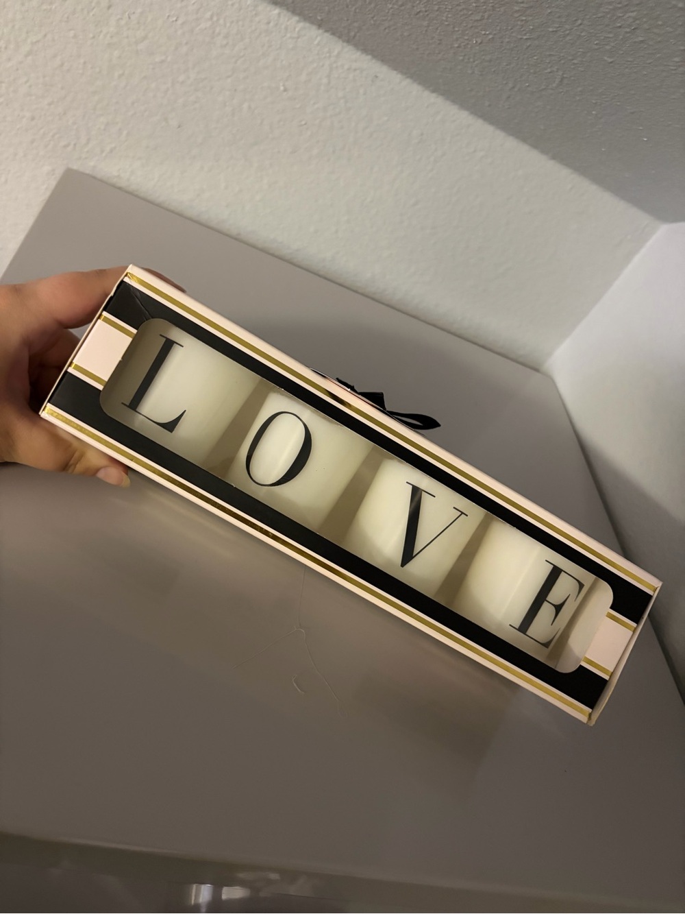 LOVE Letter Candle Set - White Accent Candles